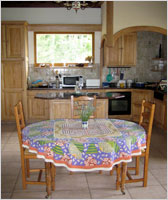 Burgundy kitchen